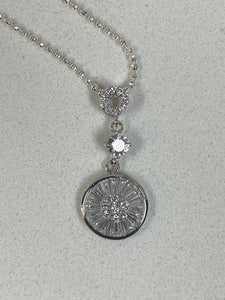 Baguette Stone Pendant And Earrings